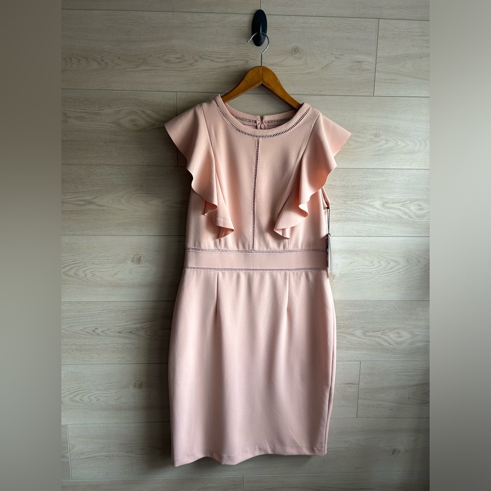 Ivanka Trump Ruffle Sheath Dress, Size 10 - Picture 3 of 10